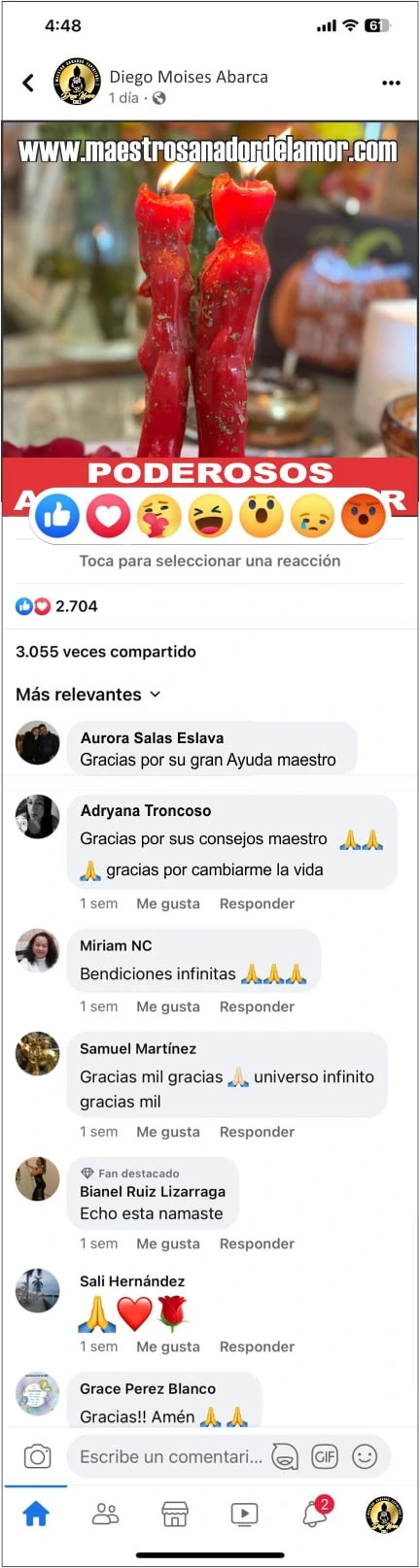 Reseñas en Facebook